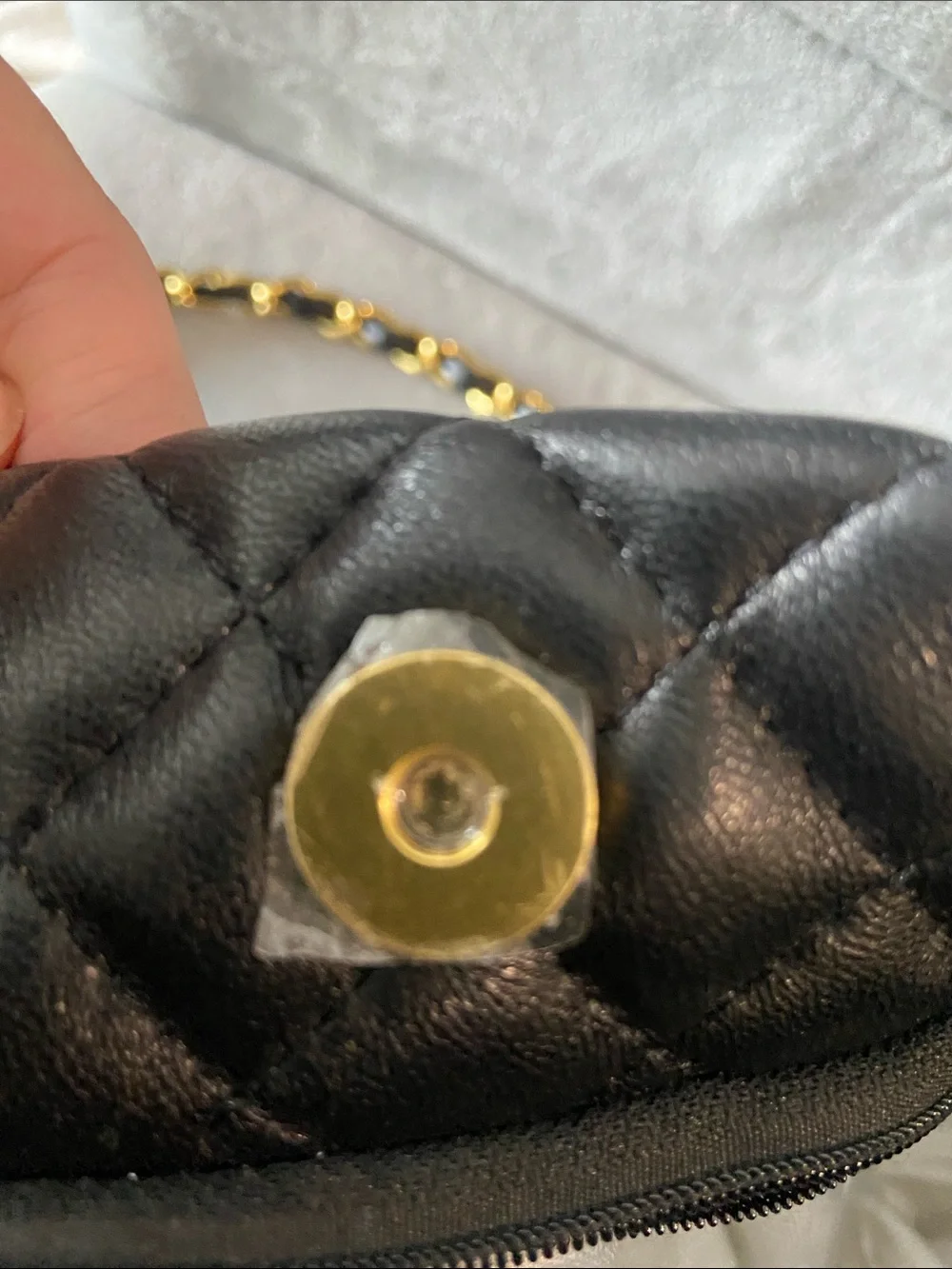 Classic Quilted Black Shoulder Bag with Gold Chain